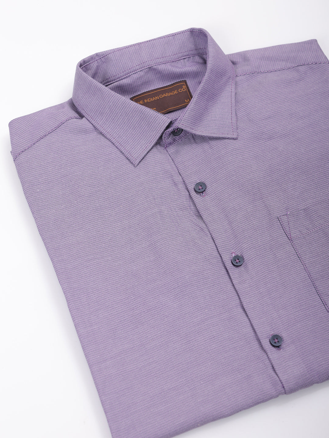 Men's Purple Slim Fit Solid Formal Shirt