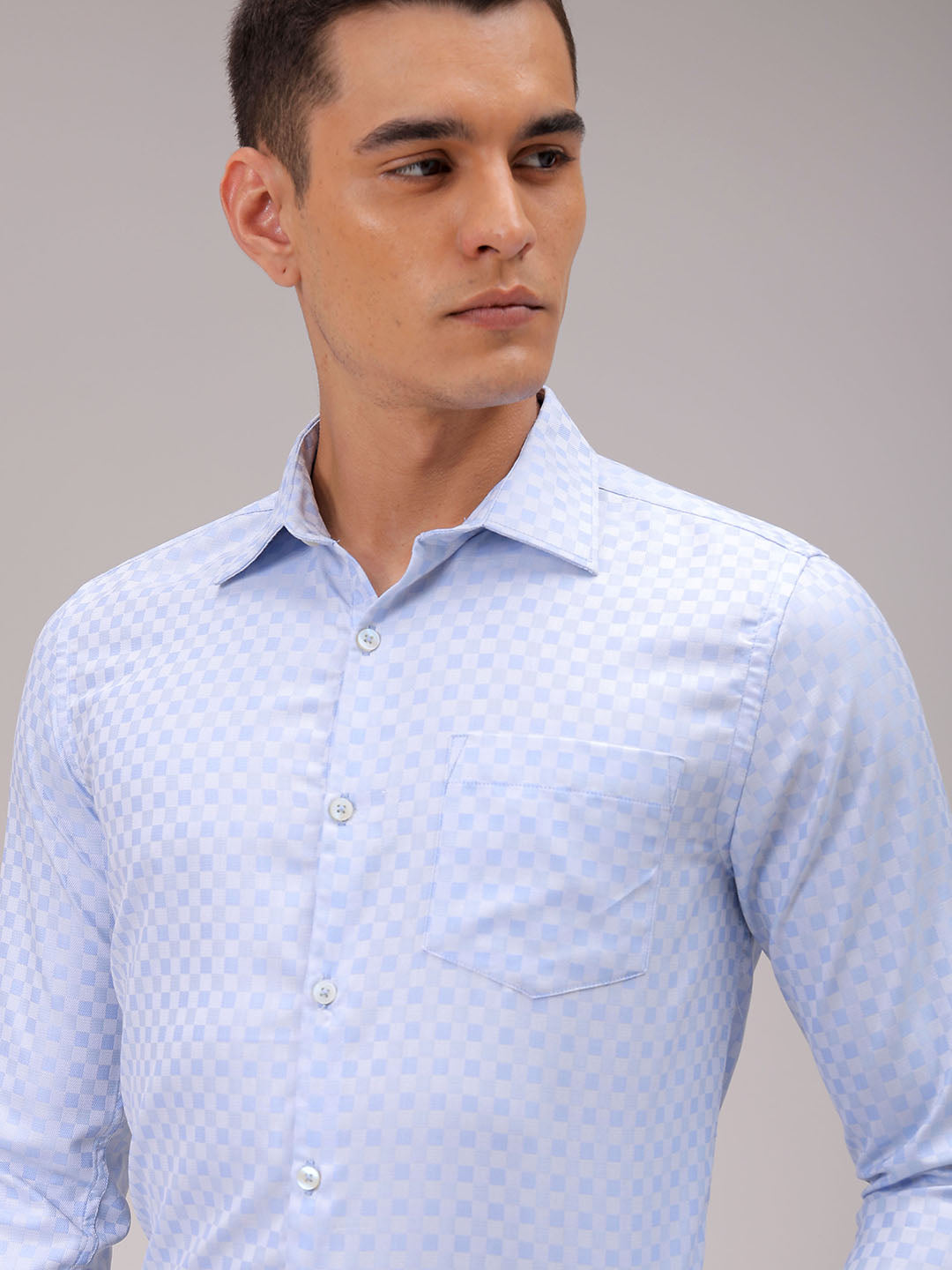 Men's Slim Fit Checked Formal Shirt