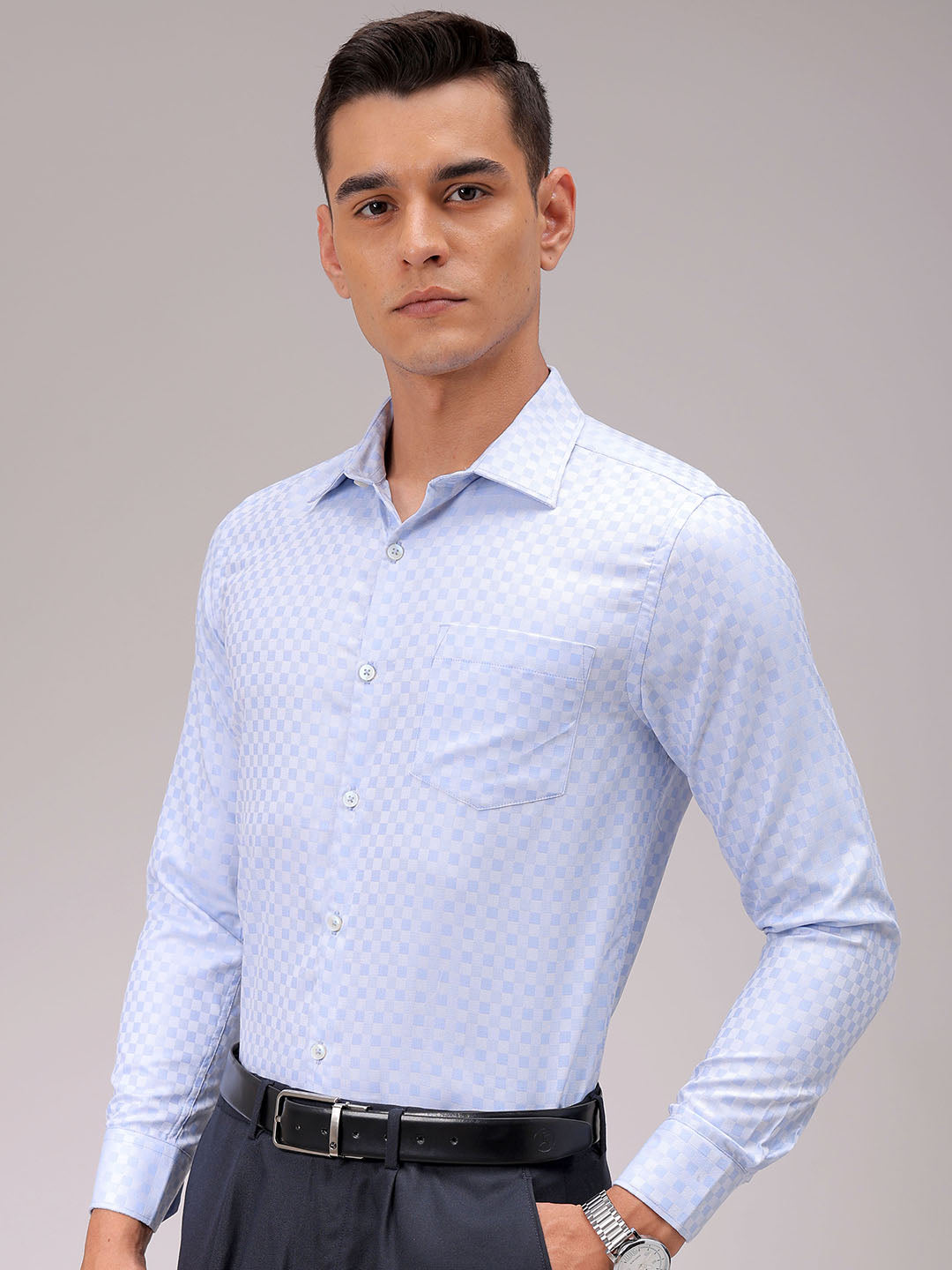 Men's Slim Fit Checked Formal Shirt