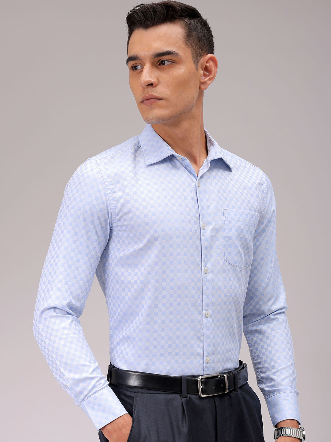 Men's Slim Fit Checked Formal Shirt