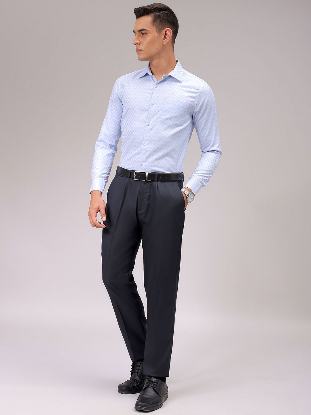 Men's Slim Fit Checked Formal Shirt