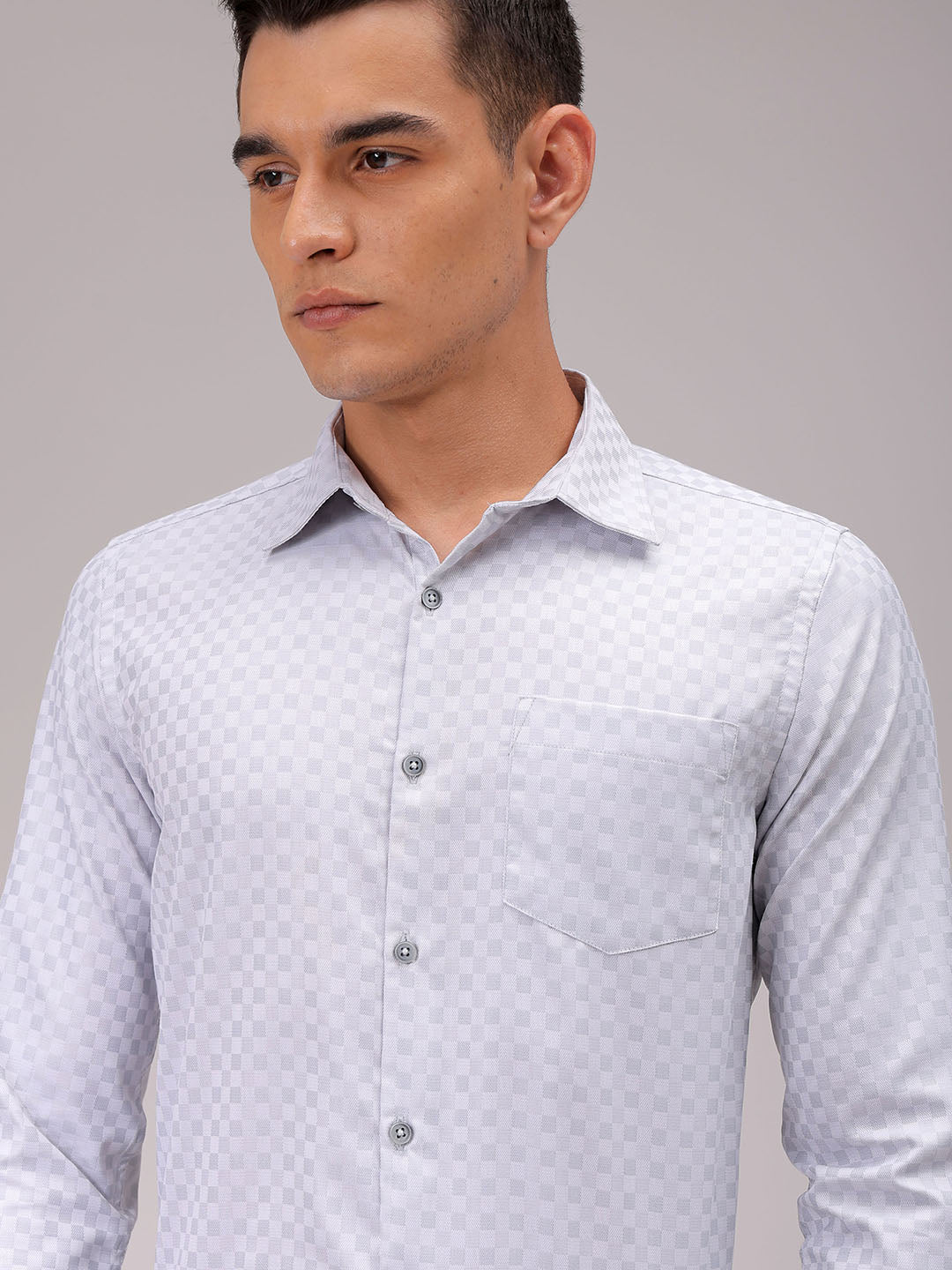 Men's Slim Fit Checked Formal Shirt