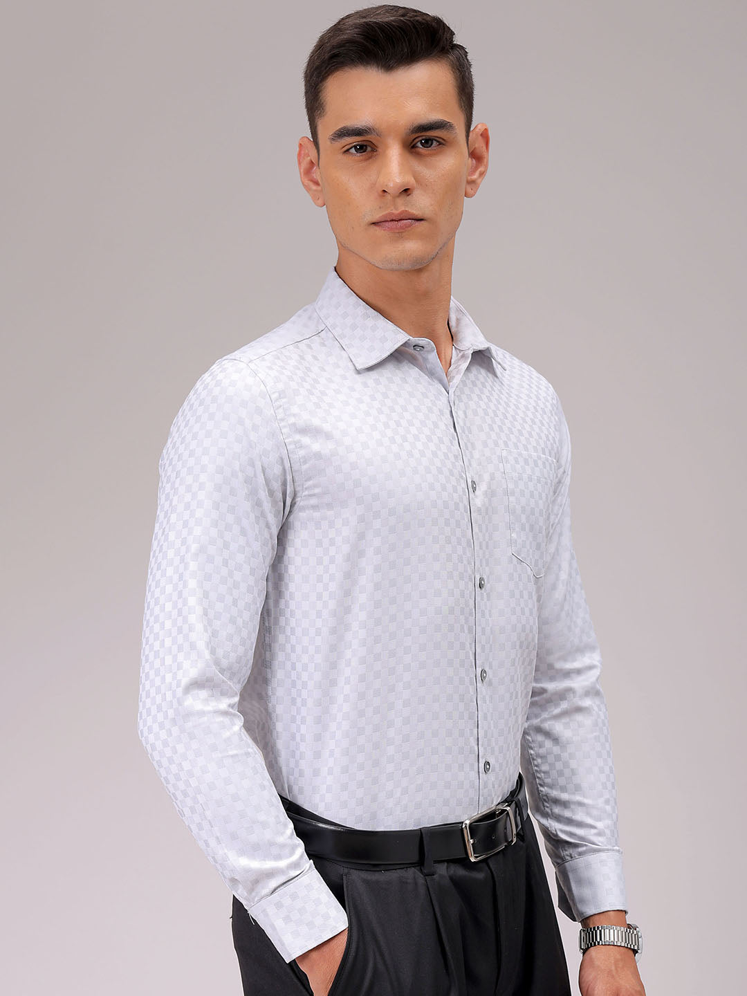 Men's Slim Fit Checked Formal Shirt