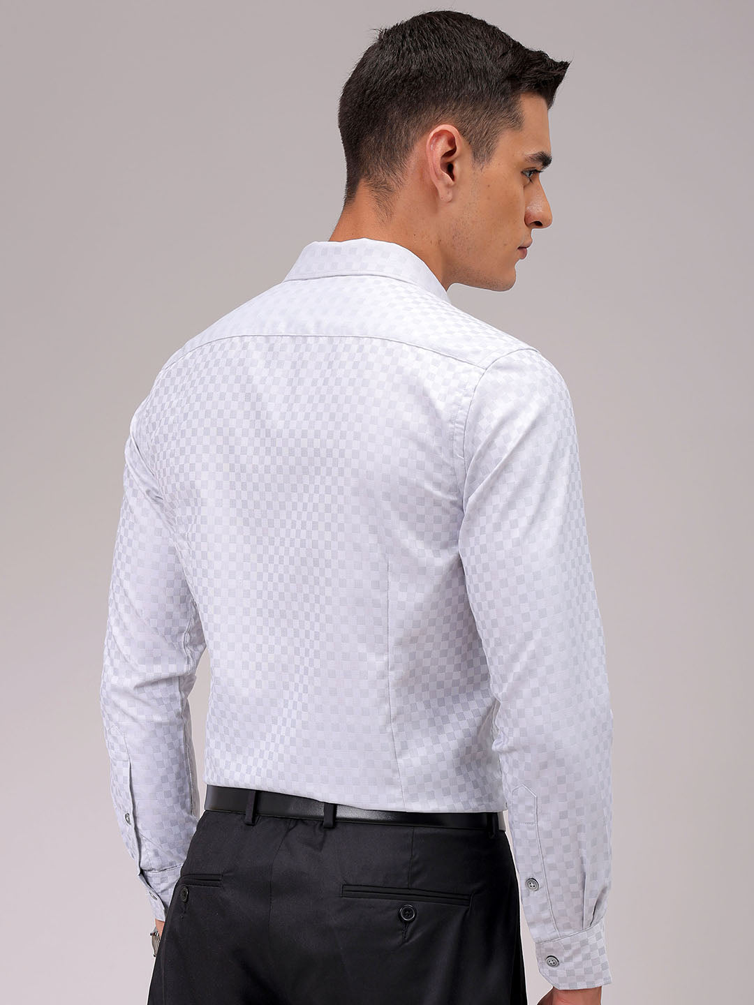 Men's Slim Fit Checked Formal Shirt