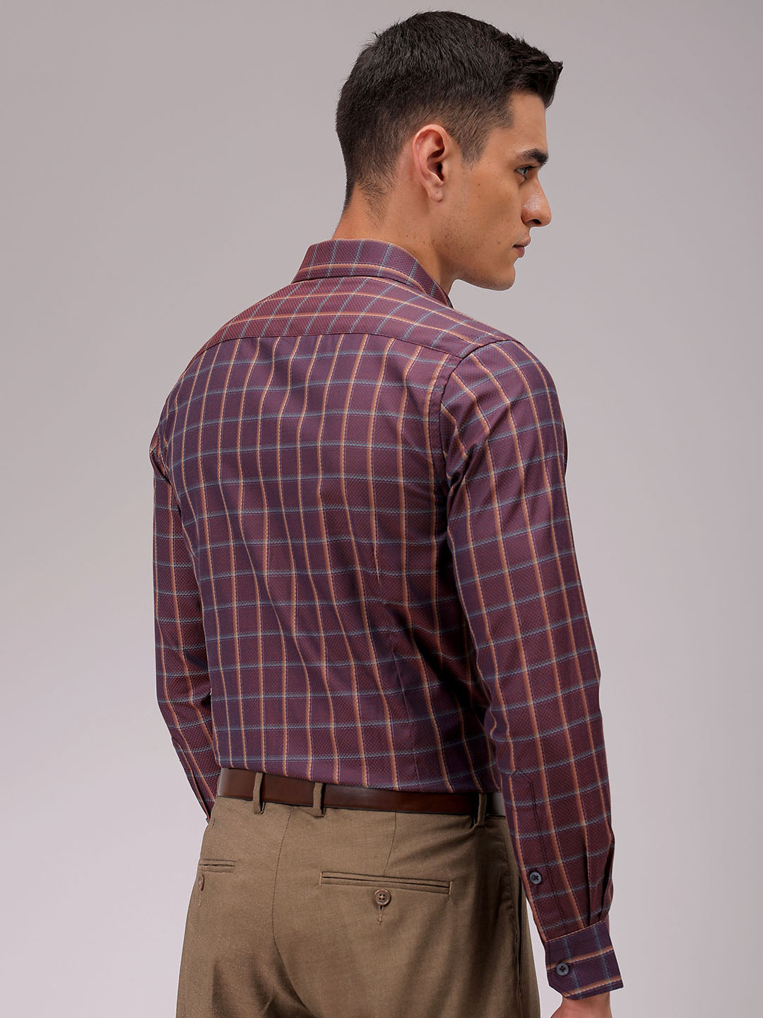 Men's Slim Fit Checked Formal Shirt