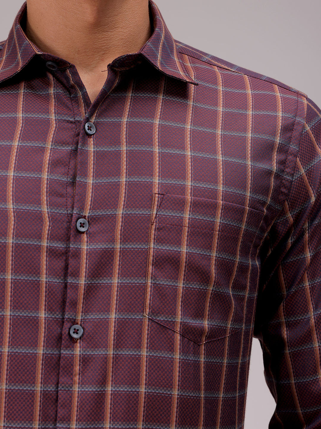 Men's Slim Fit Checked Formal Shirt