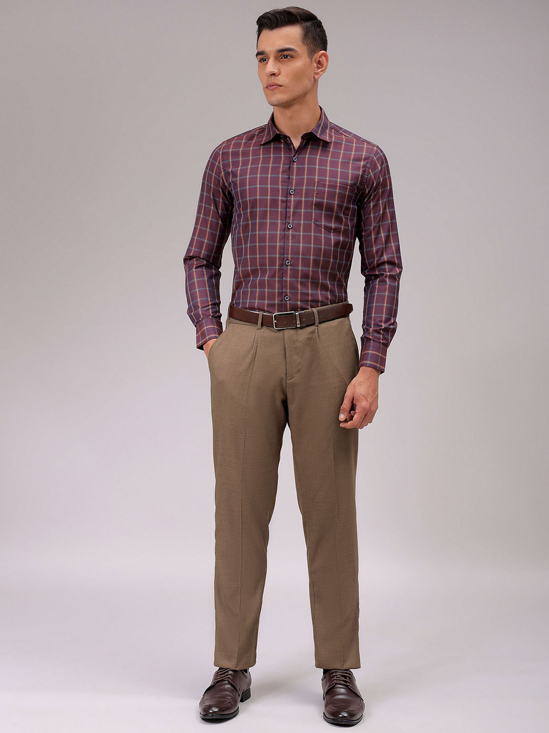 Men's Slim Fit Checked Formal Shirt