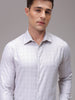 Men's Grey Slim Fit Checked Formal Shirt