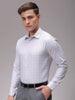 Men's Grey Slim Fit Checked Formal Shirt
