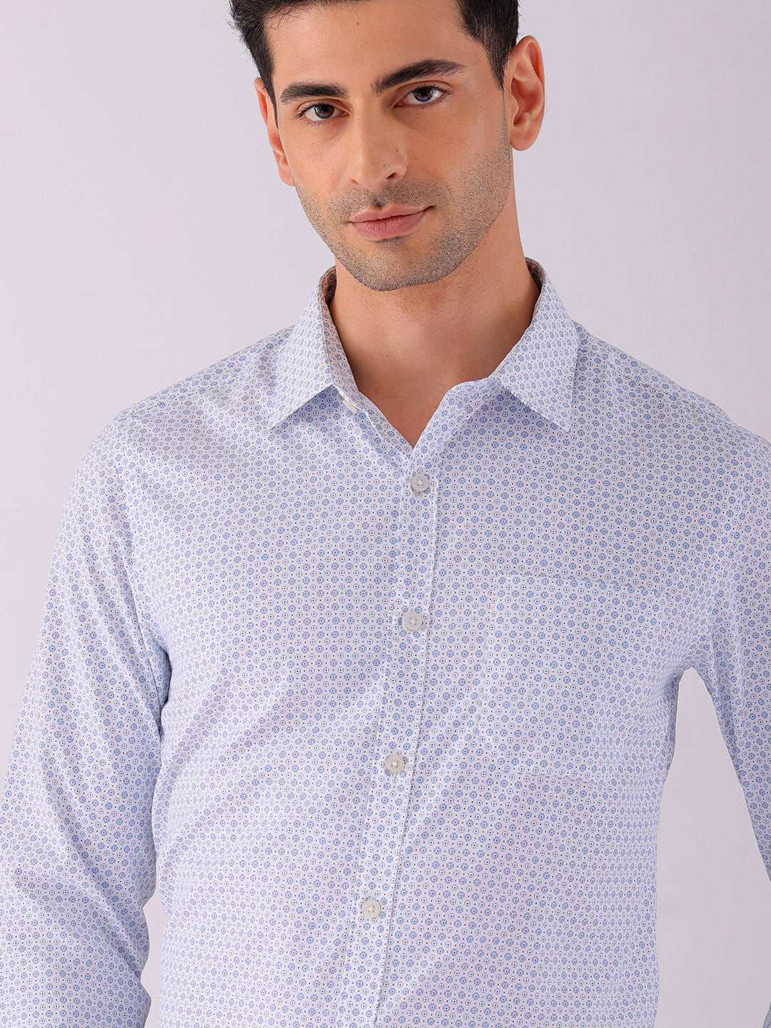 Shop Men's Ditsy Printed Slim Fit Formal Shirt Online.