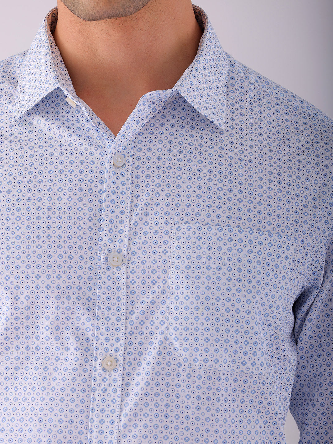 Shop Men's Ditsy Printed Slim Fit Formal Shirt Online.