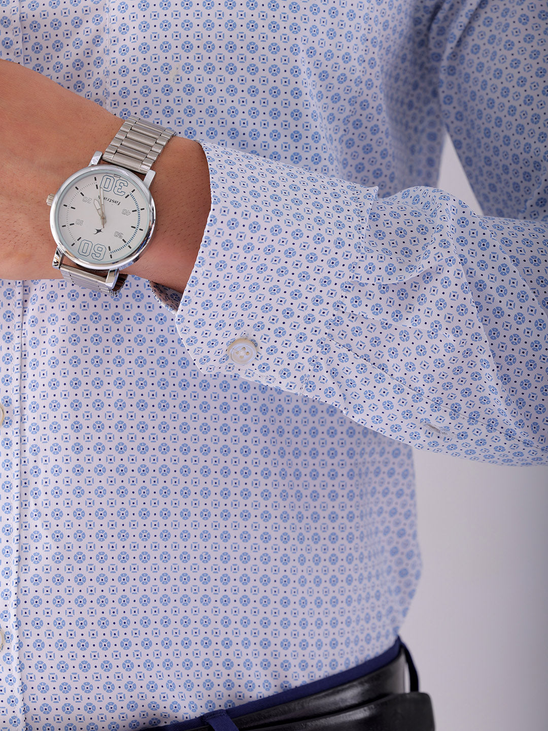 Shop Men's Ditsy Printed Slim Fit Formal Shirt Online.