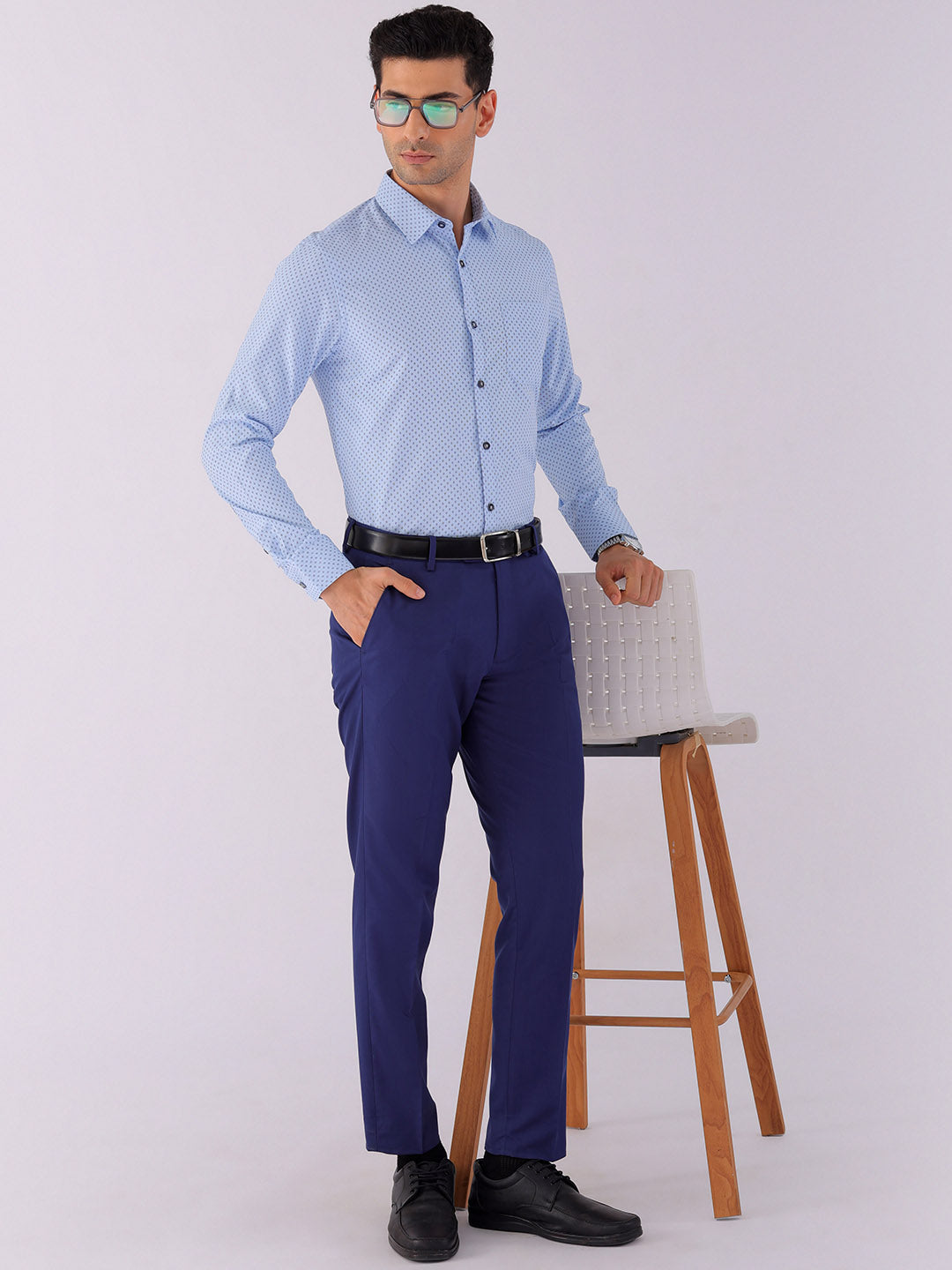 Shop Men's Ditsy Printed Slim Fit Formal Shirt Online.