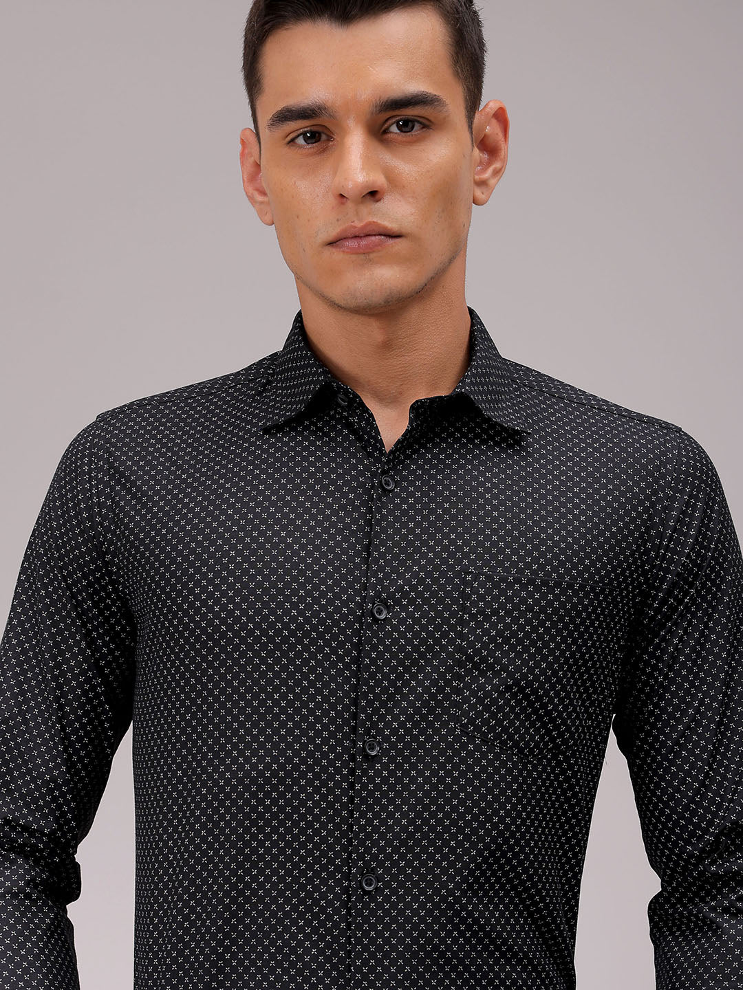 Men's Slim Fit Ditsy Formal Shirt