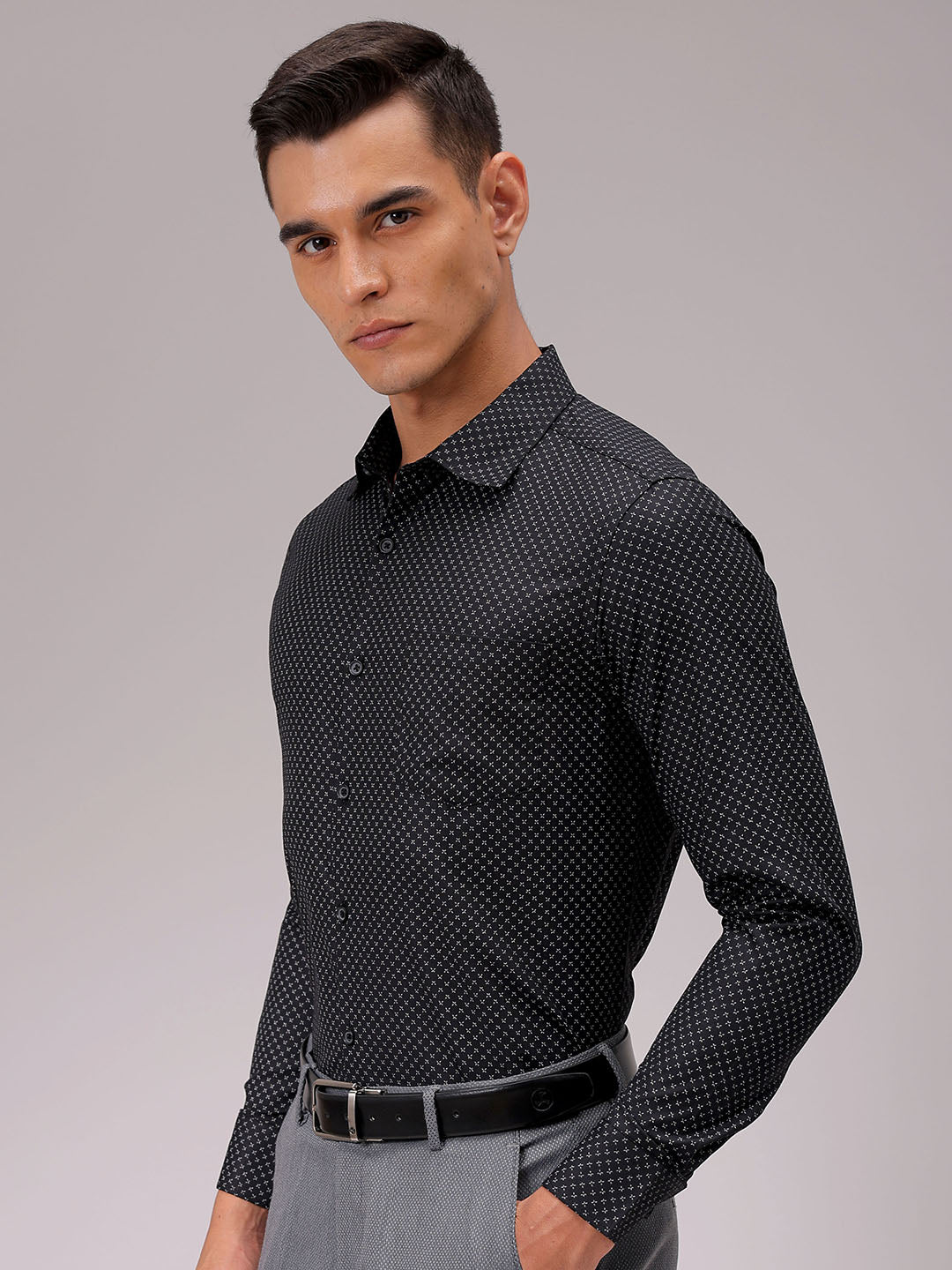 Men's Slim Fit Ditsy Formal Shirt