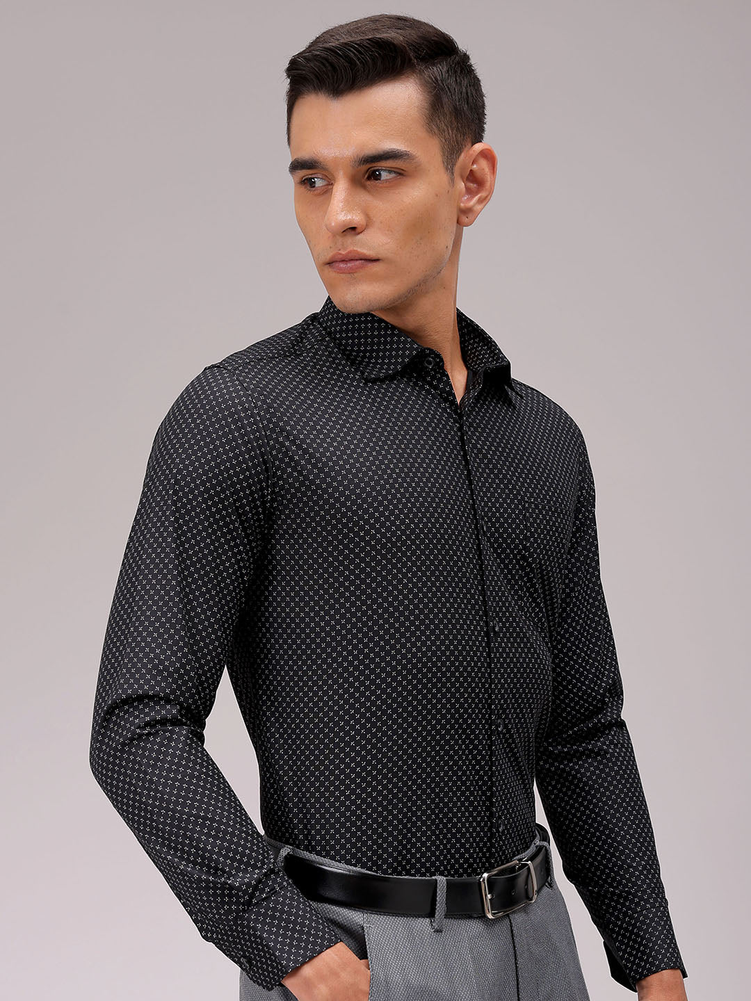 Men's Slim Fit Ditsy Formal Shirt