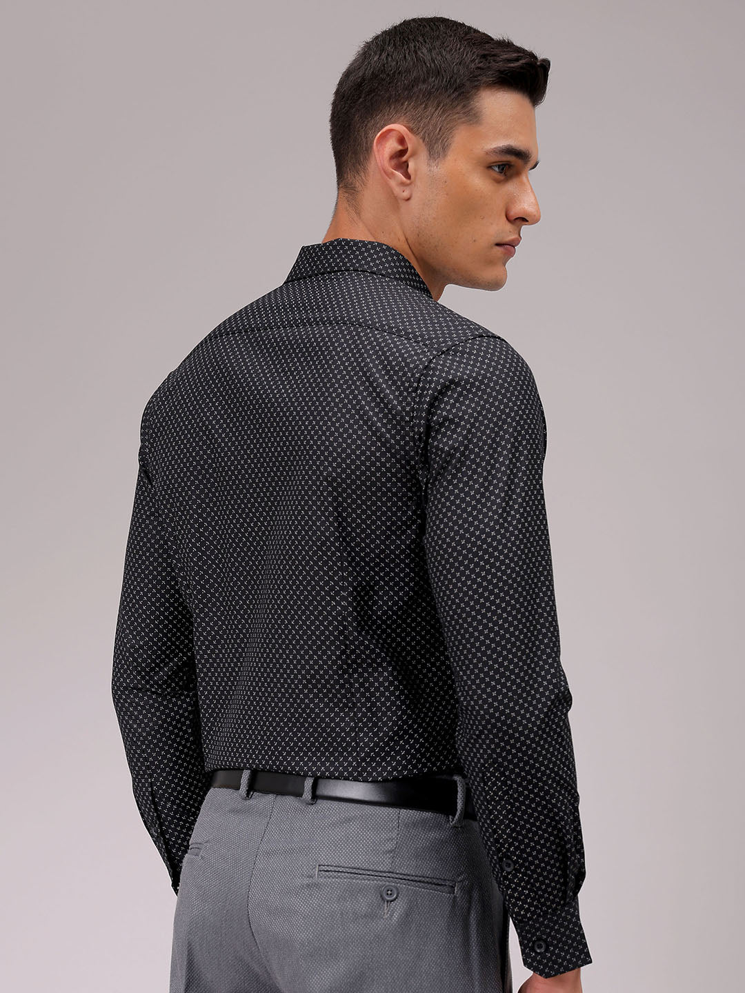 Men's Slim Fit Ditsy Formal Shirt