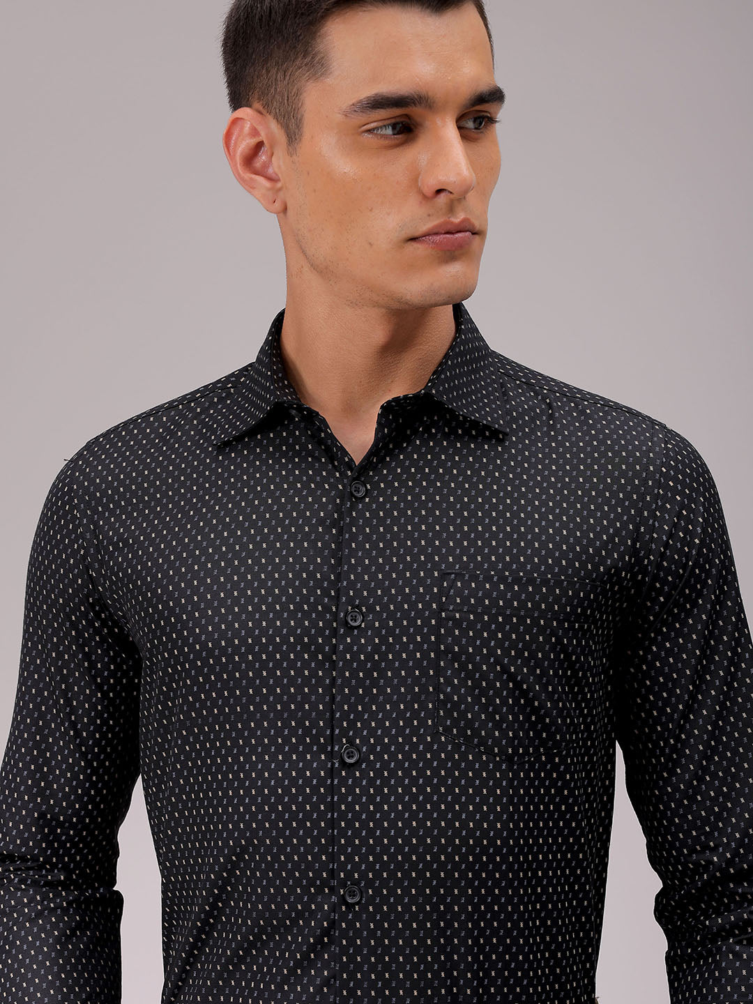 Men's Slim Fit Ditsy Formal Shirt