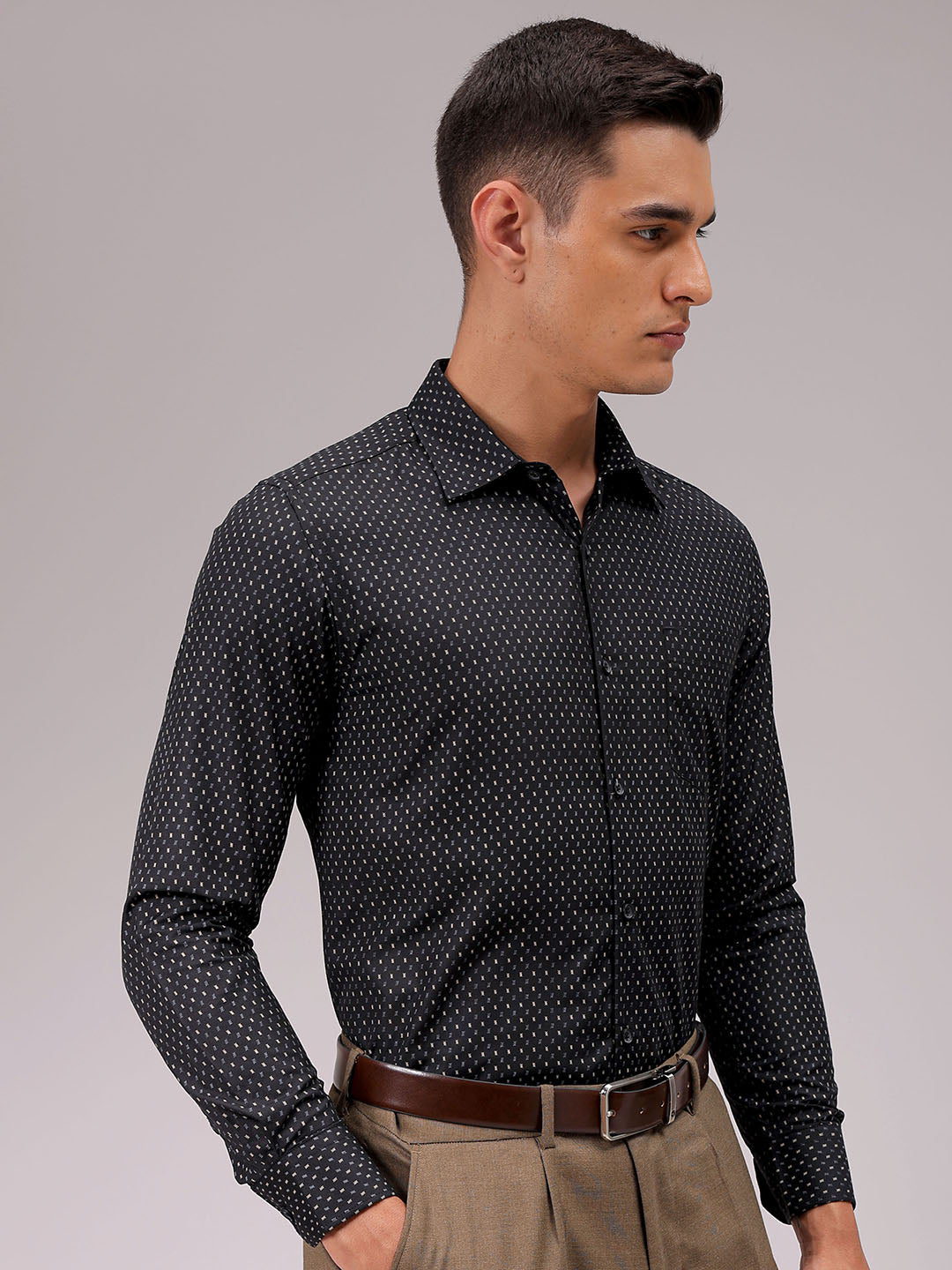 Men's Slim Fit Ditsy Formal Shirt