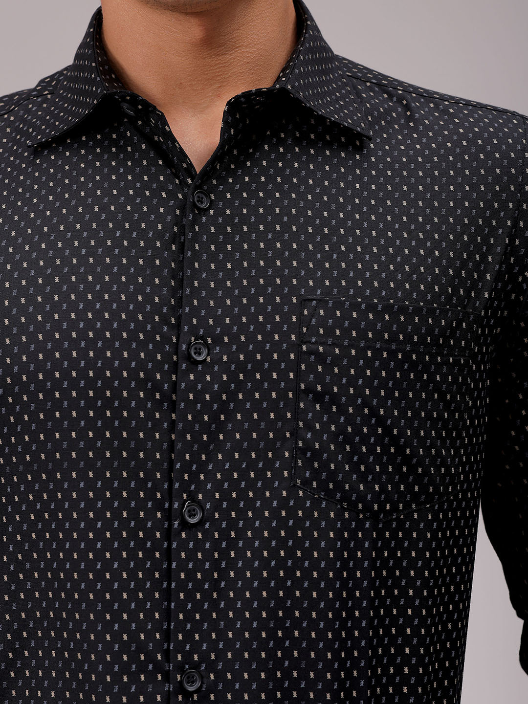 Men's Slim Fit Ditsy Formal Shirt