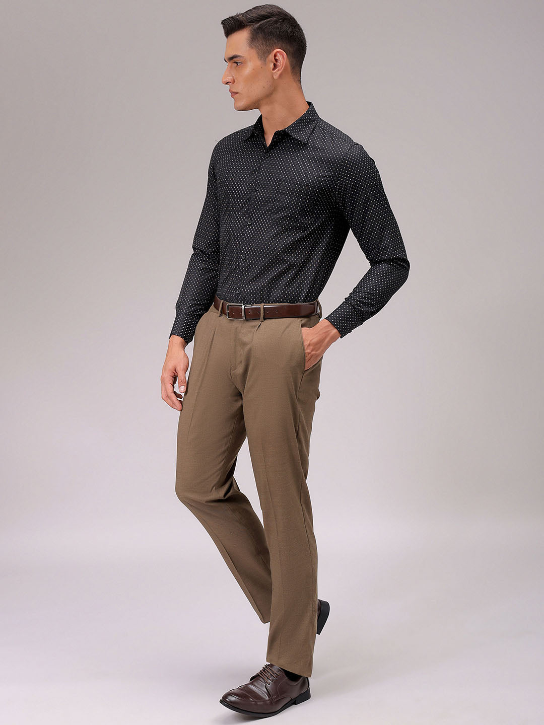 Men's Slim Fit Ditsy Formal Shirt