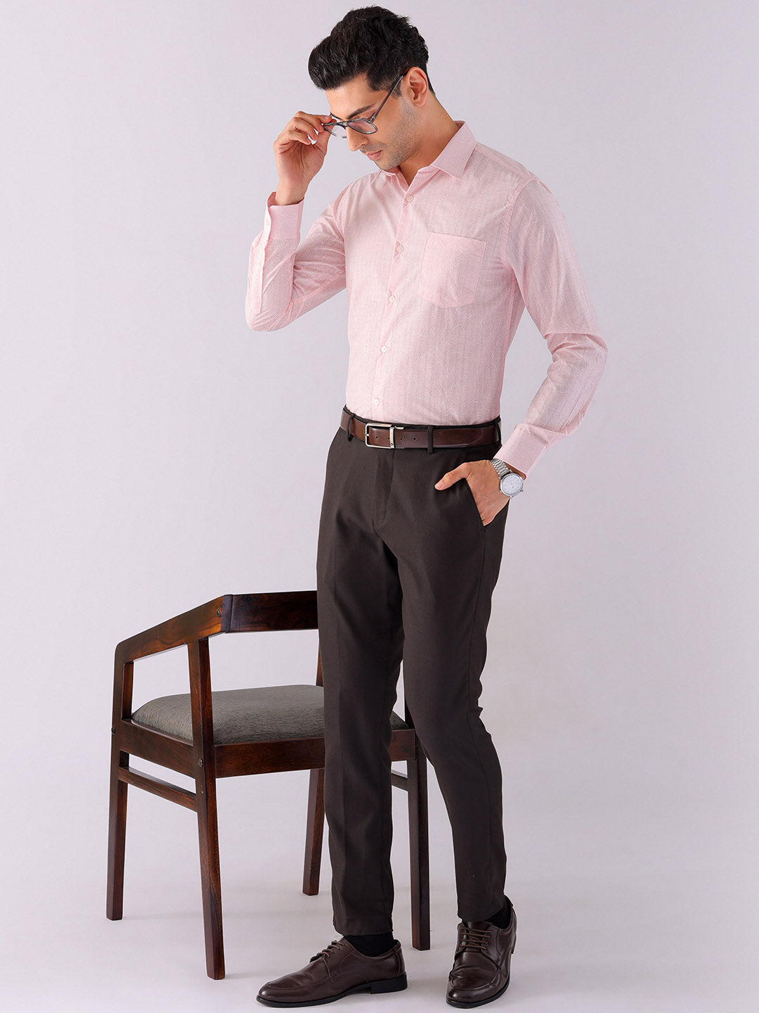 Shop Men's Ditsy Printed Slim Fit Formal Shirt Online.