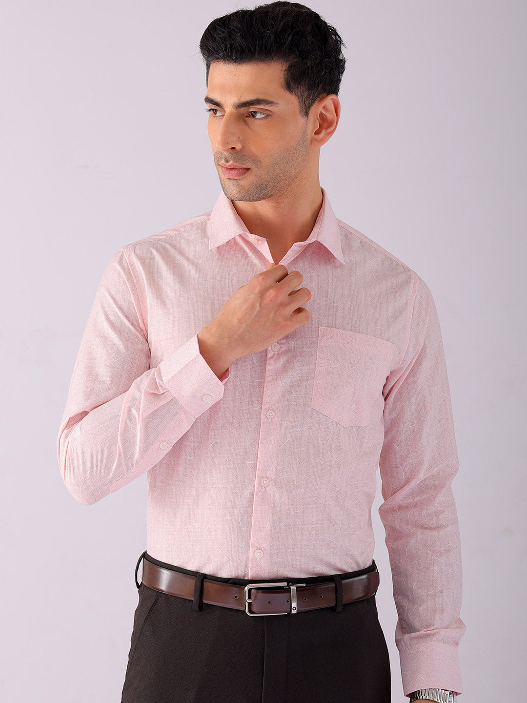 Shop Men's Ditsy Printed Slim Fit Formal Shirt Online.