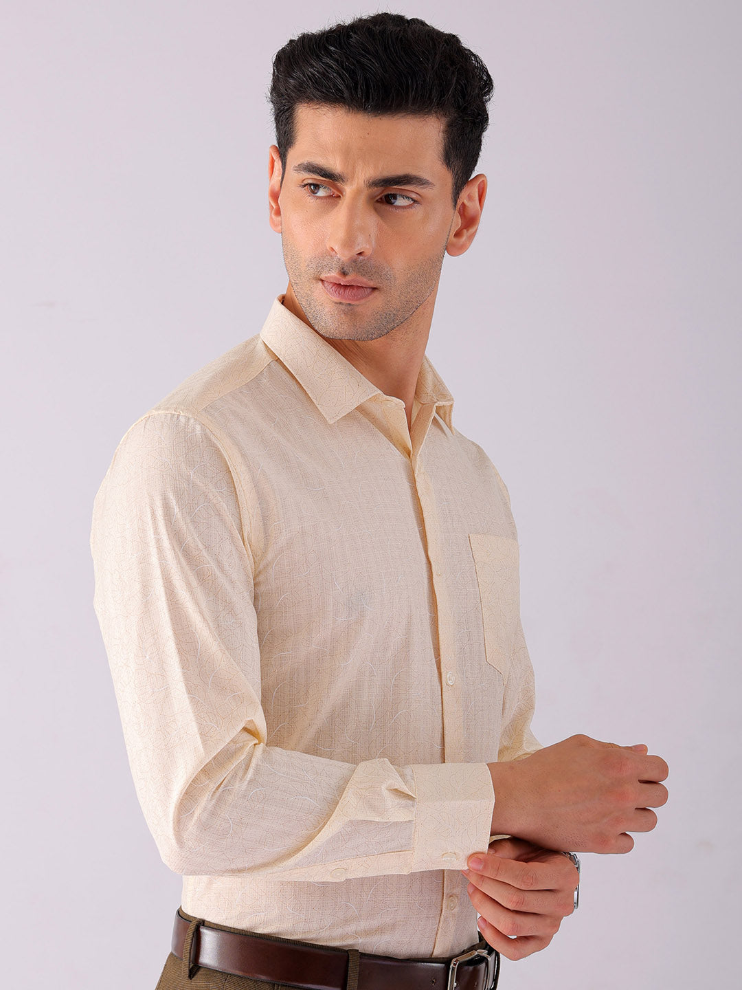 Shop Men's Ditsy Printed Slim Fit Formal Shirt Online.