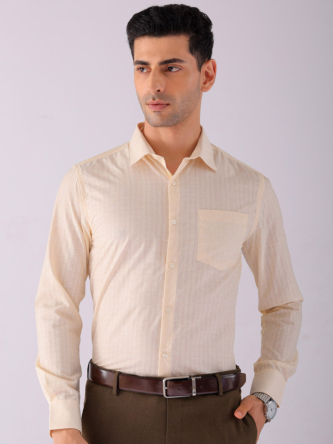 Shop Men's Ditsy Printed Slim Fit Formal Shirt Online.