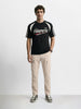Men's Beige Slim Fit Solid Utility Cargo