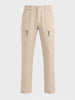 Men's Beige Slim Fit Solid Utility Cargo