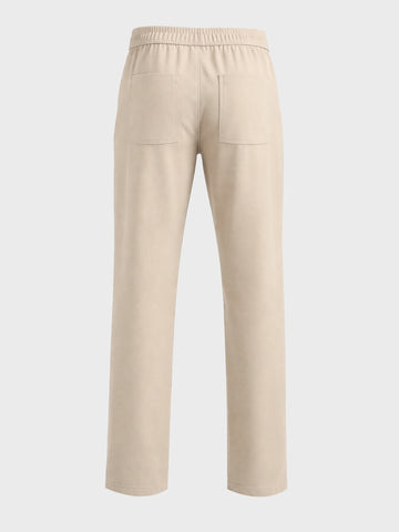 Men's Beige Slim Fit Solid Utility Cargo