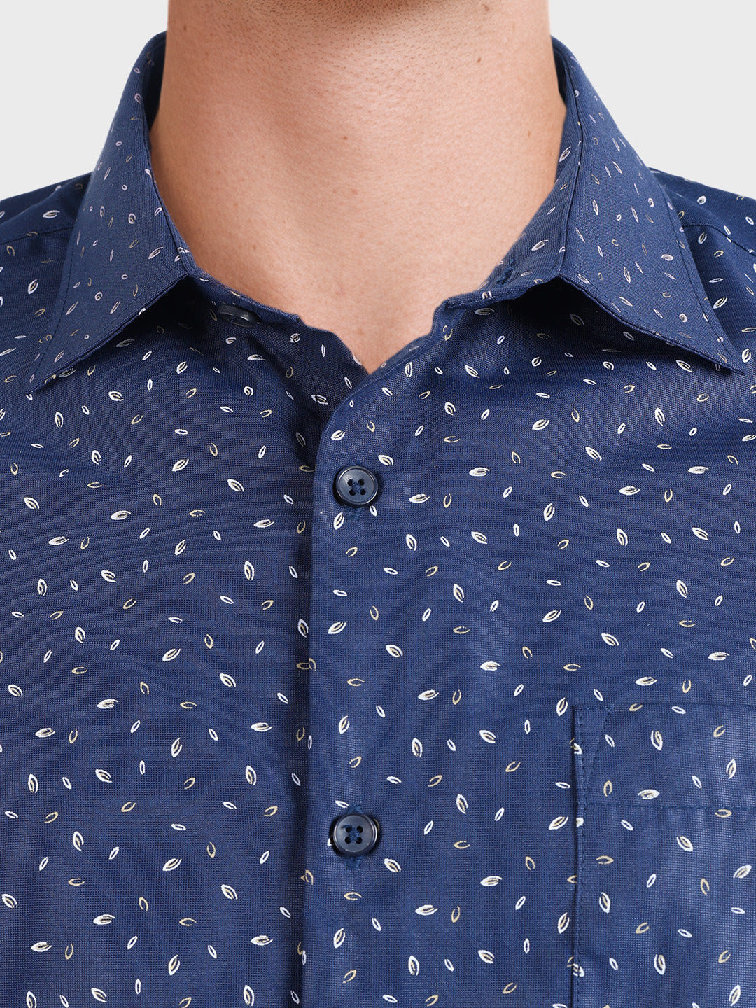 Men's Full Sleeves Slim Fit Navy Blue Shirt
