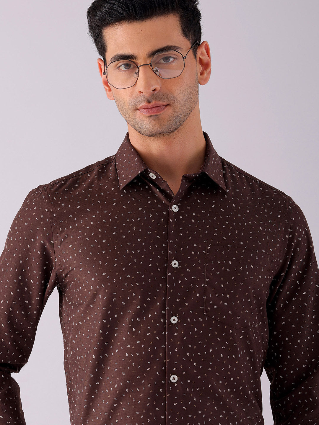 Shop Men's Ditsy Printed Slim Fit Formal Shirt Online.