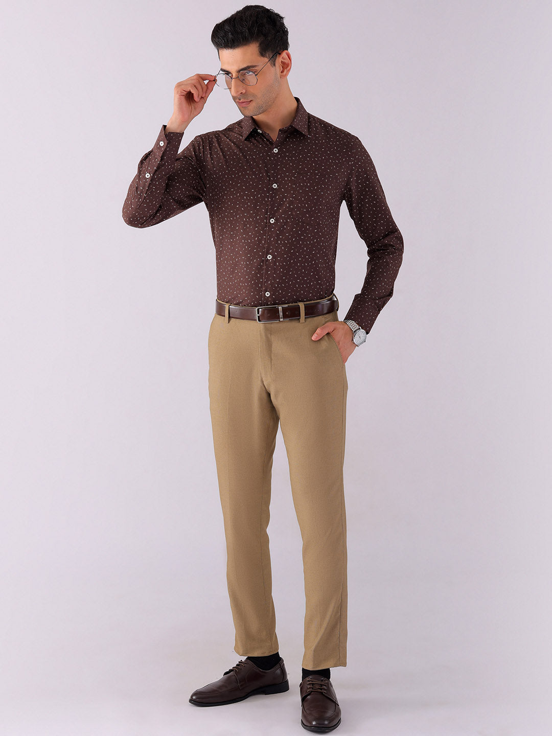 Shop Men's Ditsy Printed Slim Fit Formal Shirt Online.