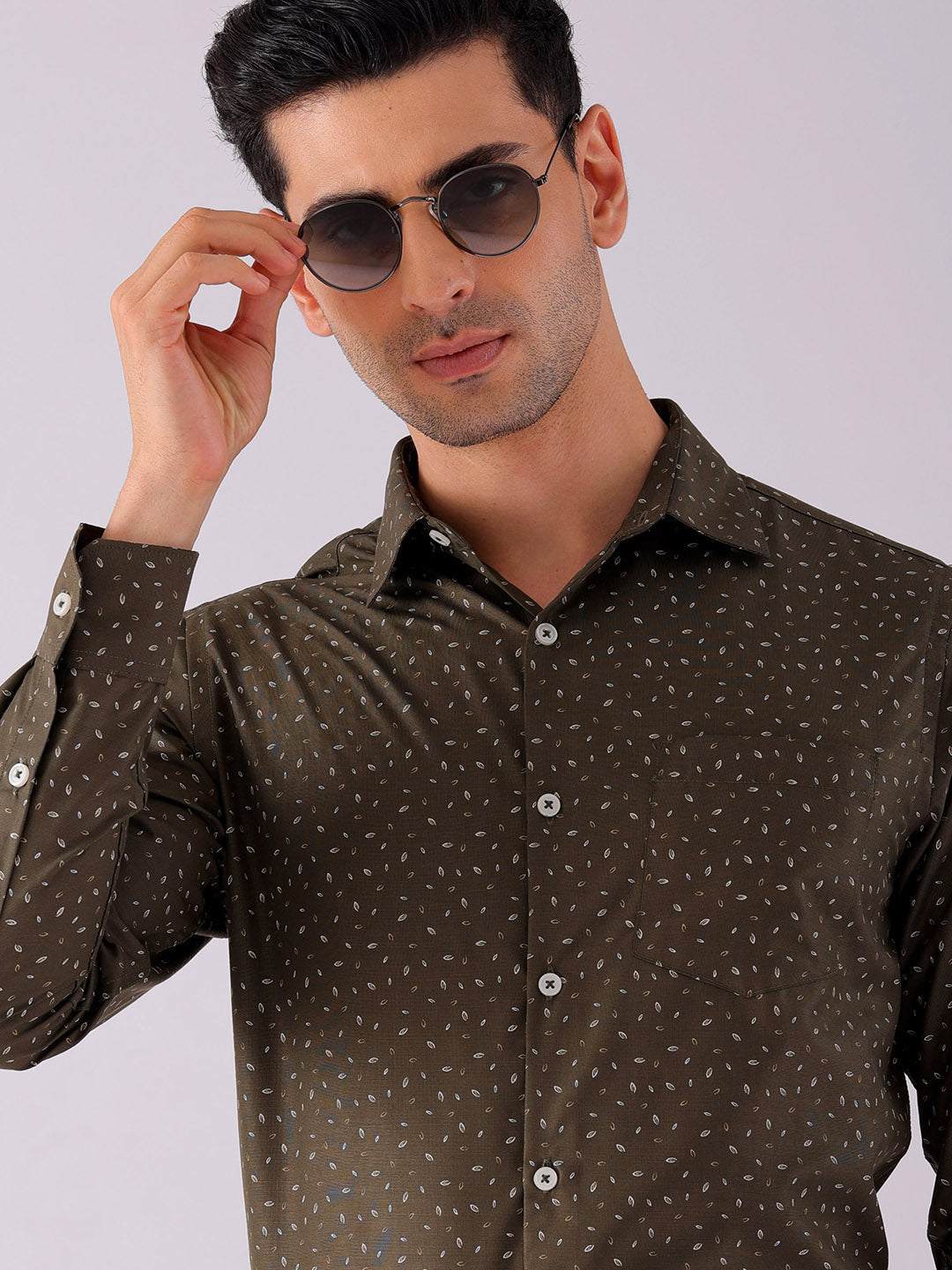 Shop Men's Ditsy Printed Slim Fit Formal Shirt Online.