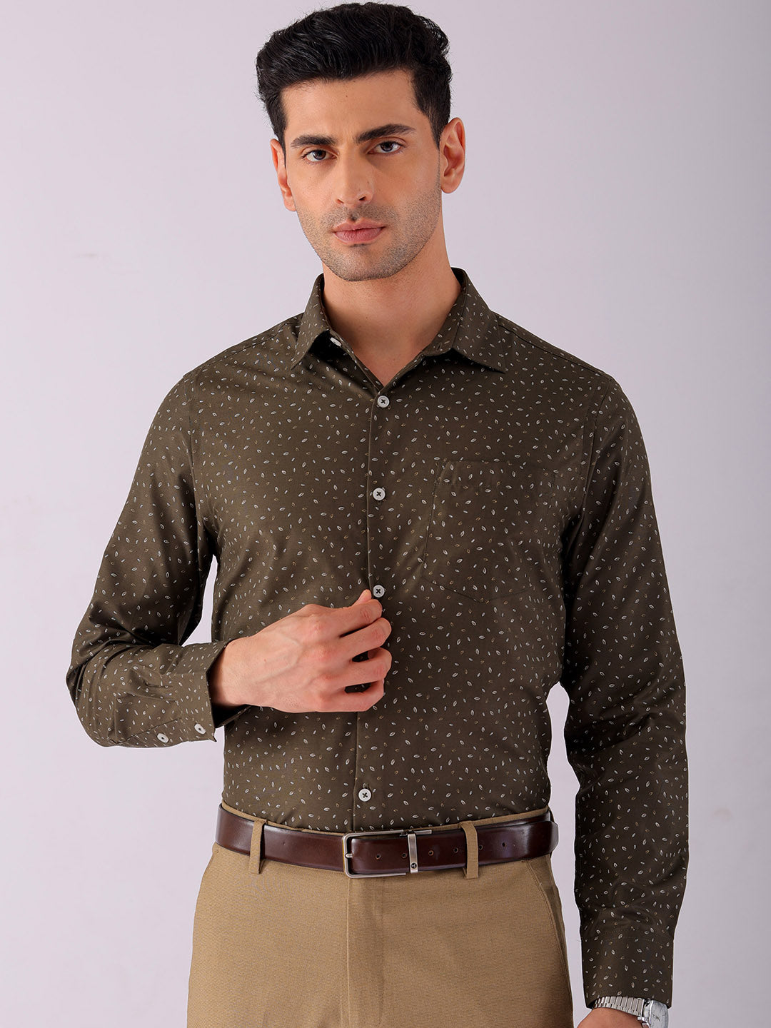 Shop Men's Ditsy Printed Slim Fit Formal Shirt Online.