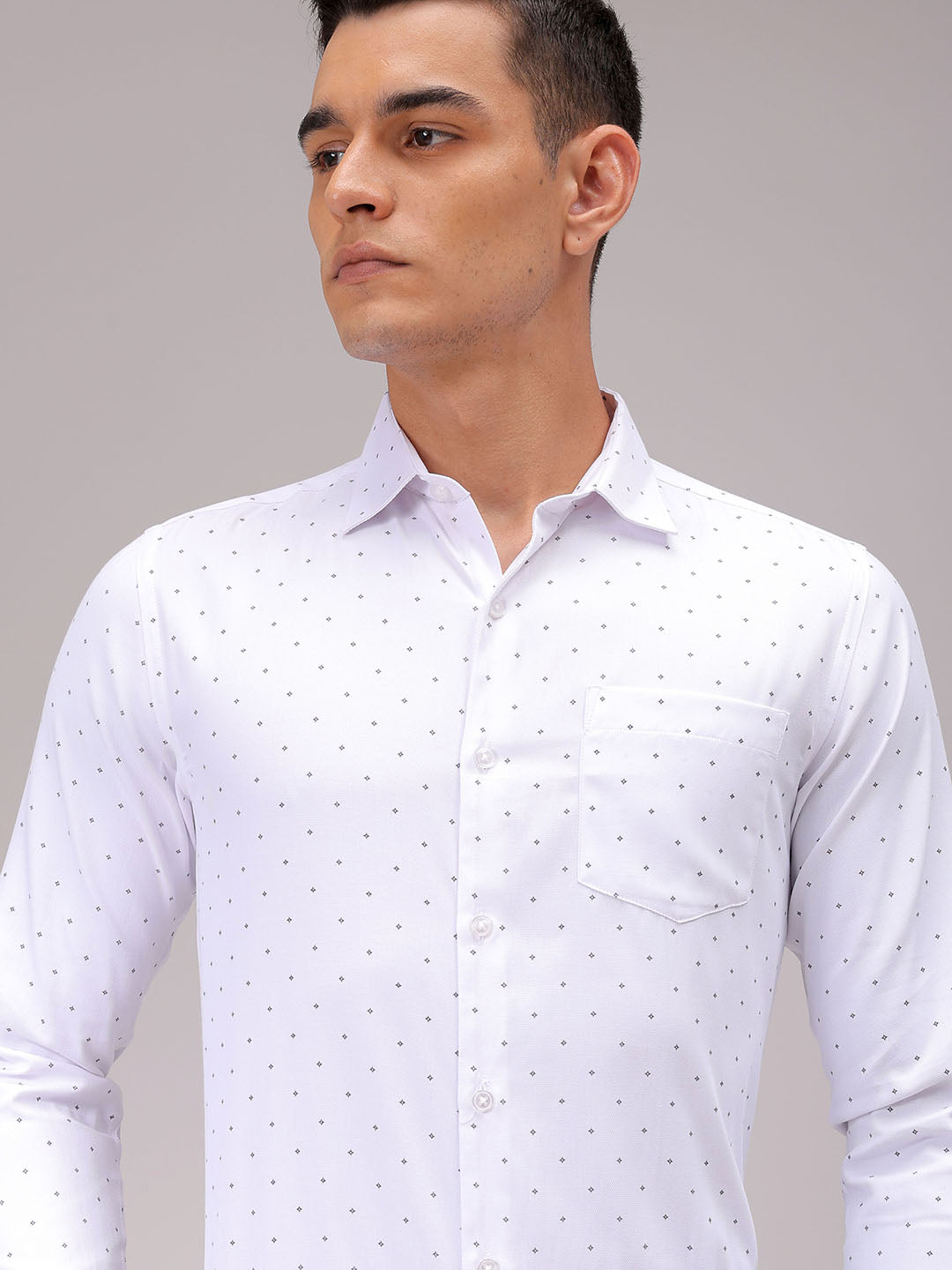 Men's Slim Fit Ditsy Formal Shirt