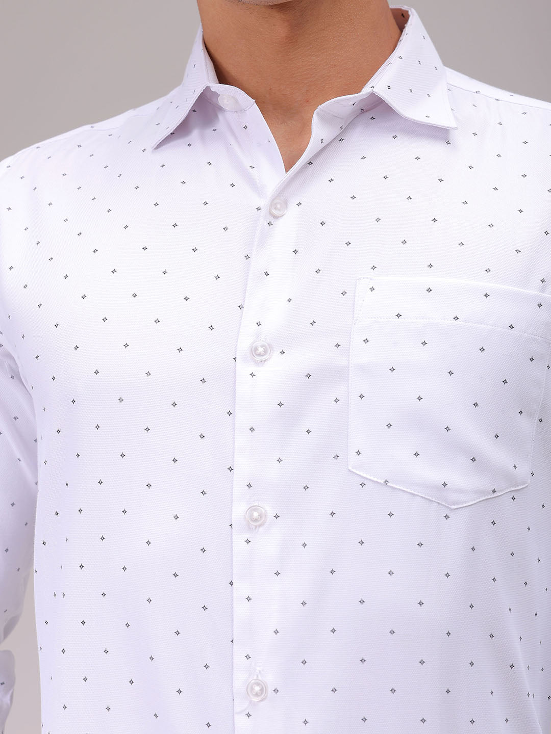 Men's Slim Fit Ditsy Formal Shirt