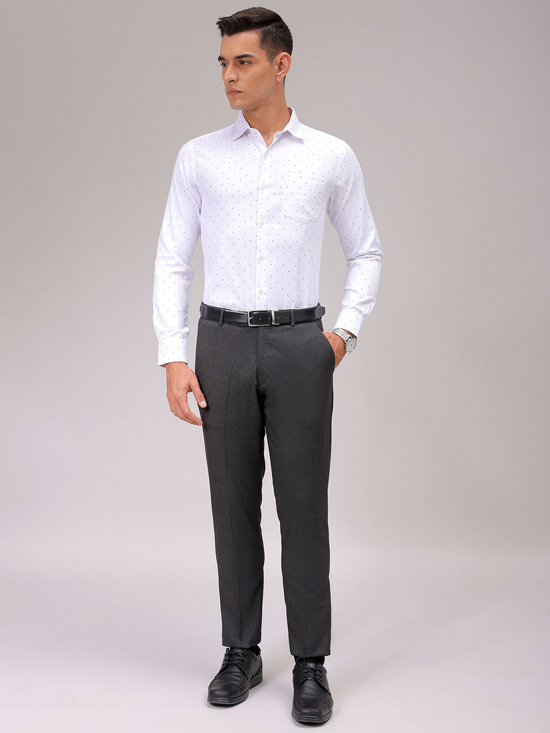 Men's Slim Fit Ditsy Formal Shirt