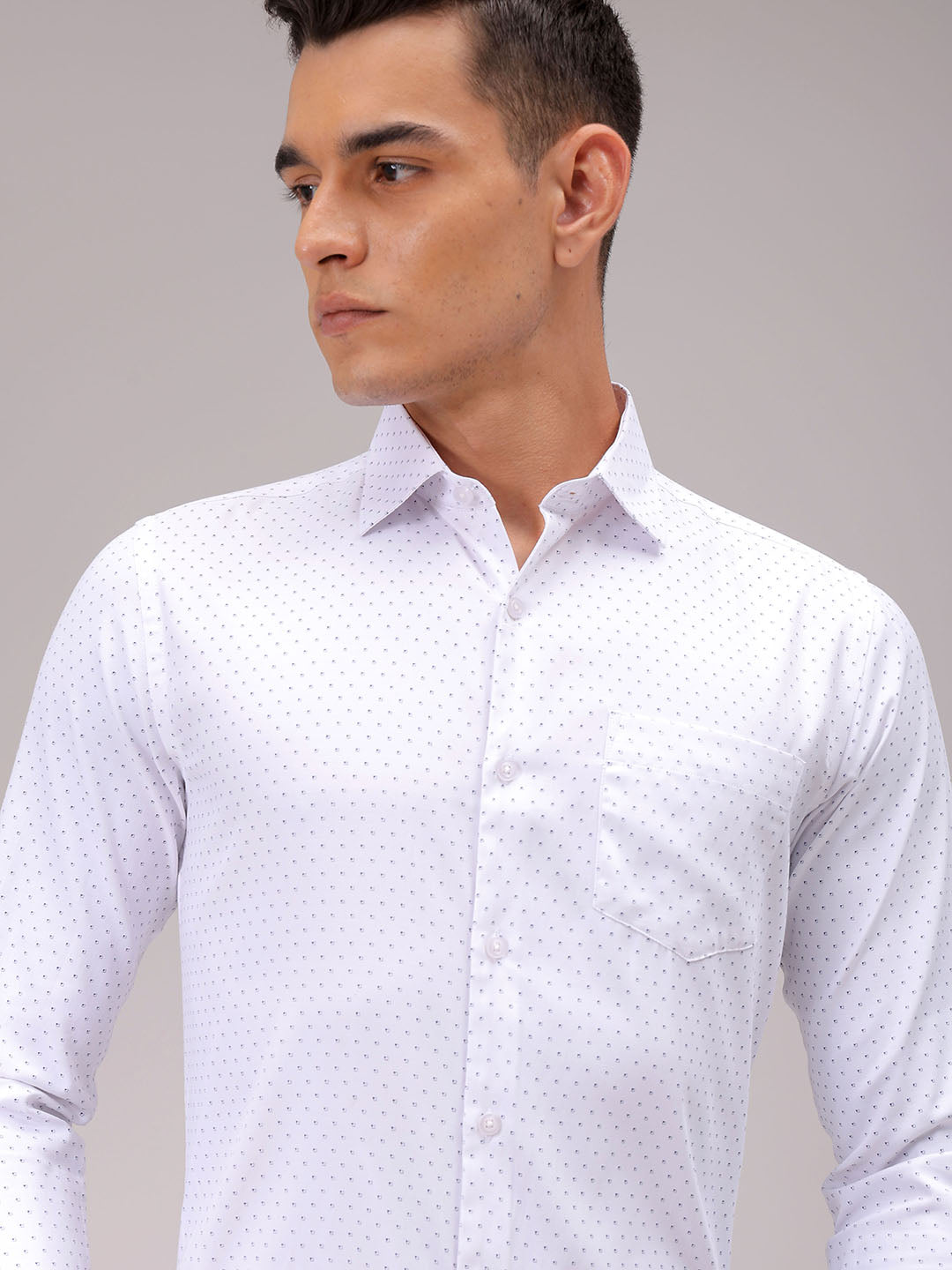 Men's Slim Fit Ditsy Formal Shirt