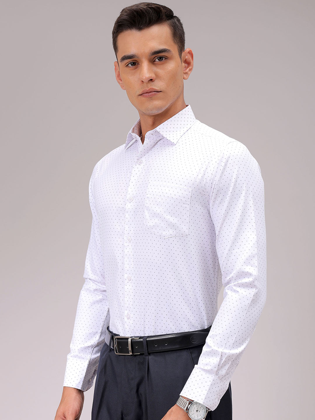 Men's Slim Fit Ditsy Formal Shirt