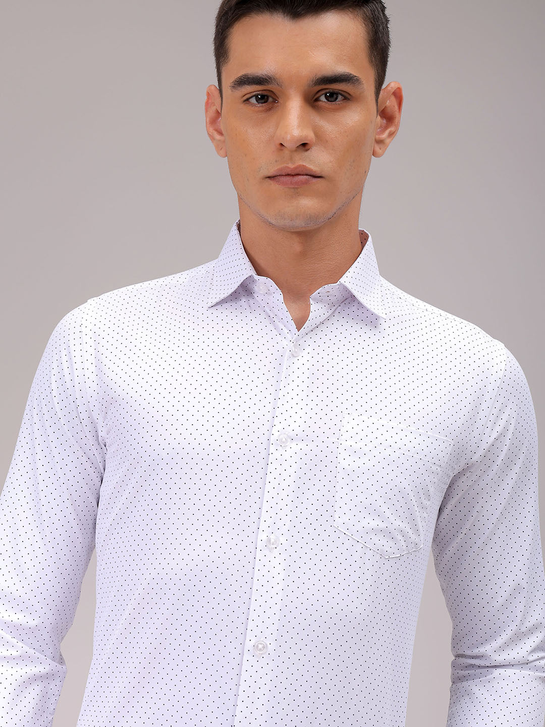 Men's Slim Fit Ditsy Formal Shirt