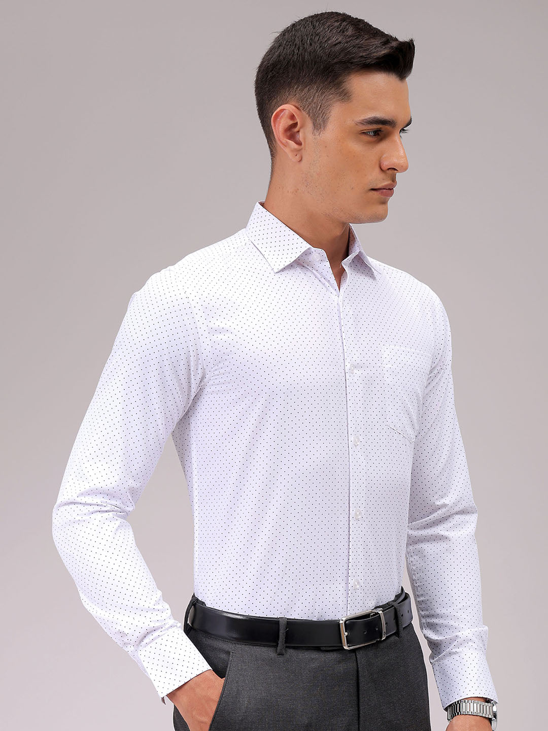 Men's Slim Fit Ditsy Formal Shirt