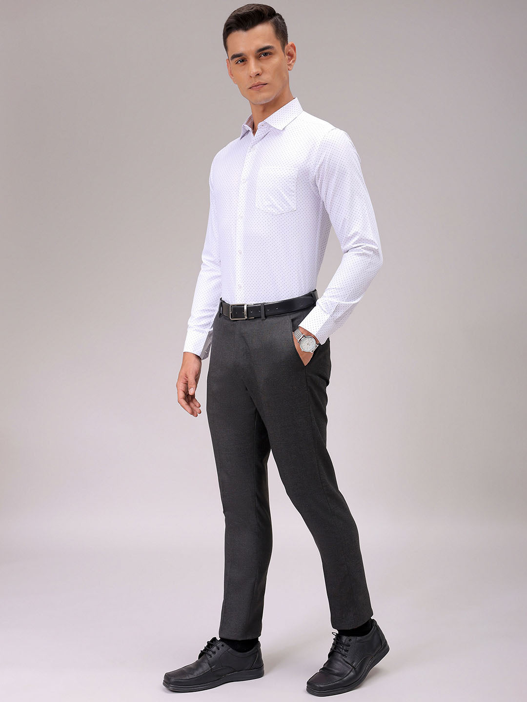 Men's Slim Fit Ditsy Formal Shirt