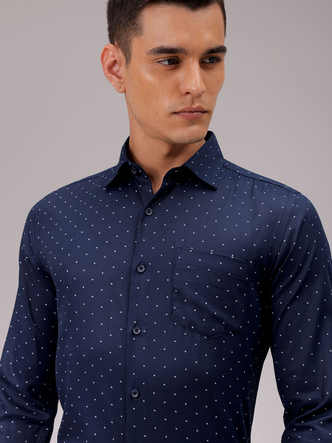 Men's Slim Fit Ditsy Formal Shirt