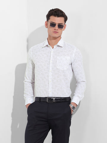 Men's Beige Slim Fit Formal Shirt