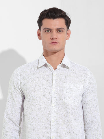 Men's Beige Slim Fit Formal Shirt