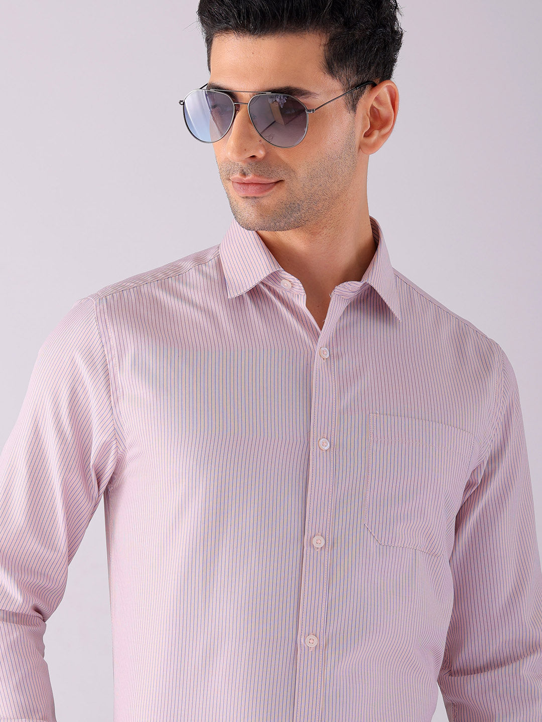 Shop Men's Striped Slim Fit Formal Shirt Online.