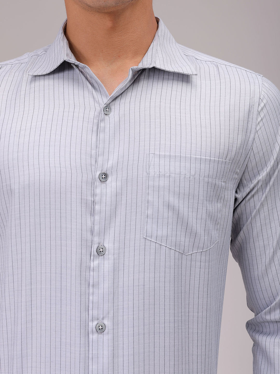 Men's Slim Fit Striped Formal Shirt